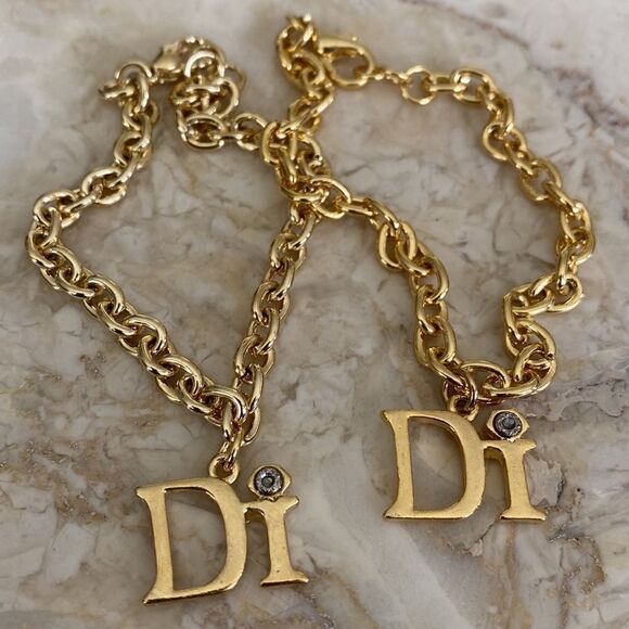 Di Gold Tone Link Charm Bracelet (set of 2) - Picture 1 of 5